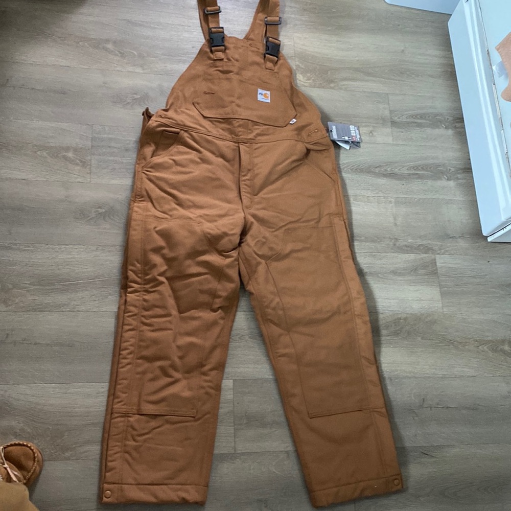 Carhartt FR quilt lined overalls 34x30